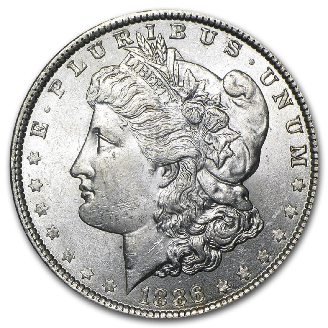 1886 $1 Morgan Silver Dollar Coin: One 1886 $1 Morgan Silver Dollar Coin.