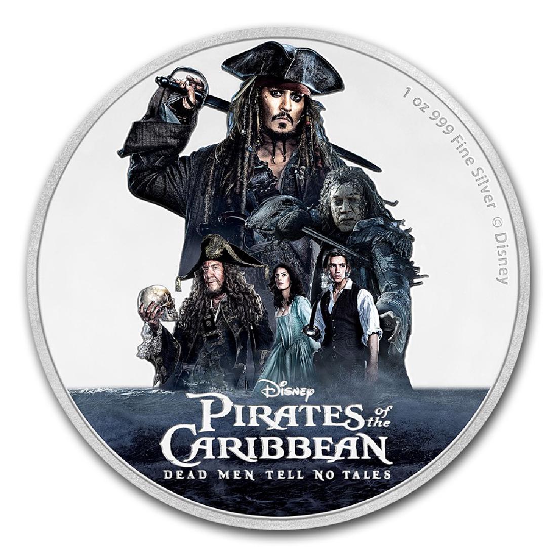 2017 $2 Disney Pirates of the Caribbean Niue Silver: One 2017 $2 Disney Pirates of the Caribbean Niue Silver Coin. Mintage of 10,000 coins.