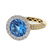 18KT Two Tone Gold 4.25ct Blue Topaz and Diamond Ring