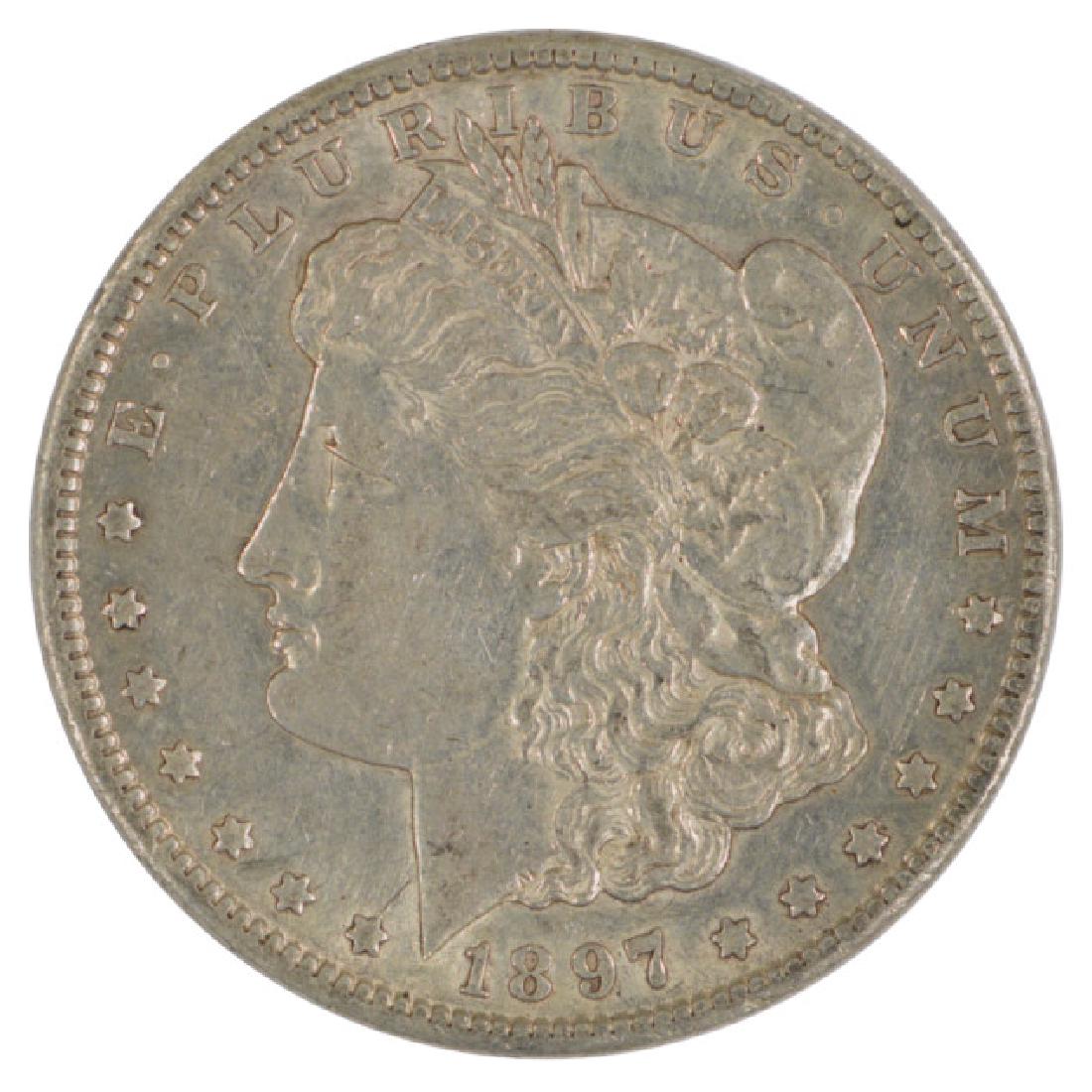 1897-S $1 Morgan Silver Dollar Coin: One 1897-S $1 Morgan Silver Dollar Coin.