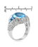 14KT White Gold 8.34ct Blue Topaz and Diamond Ring - 2
