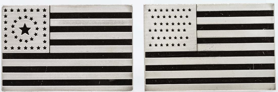 20th and 21th US Flag Silver Bars: One 20th and 21th US Flag Silver Bars. Each bar weighs 1.4oz.