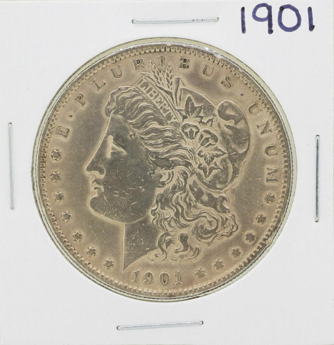 1901 $1 Morgan Silver Dollar Coin: One 1901 $1 Morgan Silver Dollar Coin.