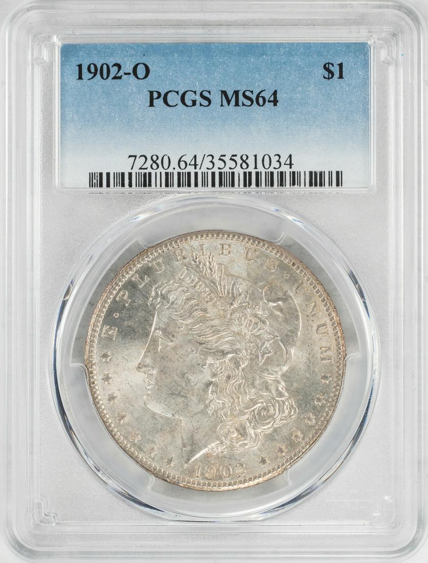 1902-O $1 Morgan Silver Dollar Coin PCGS MS64: One 1902-O $1 Morgan Silver Dollar Coin PCGS MS64.