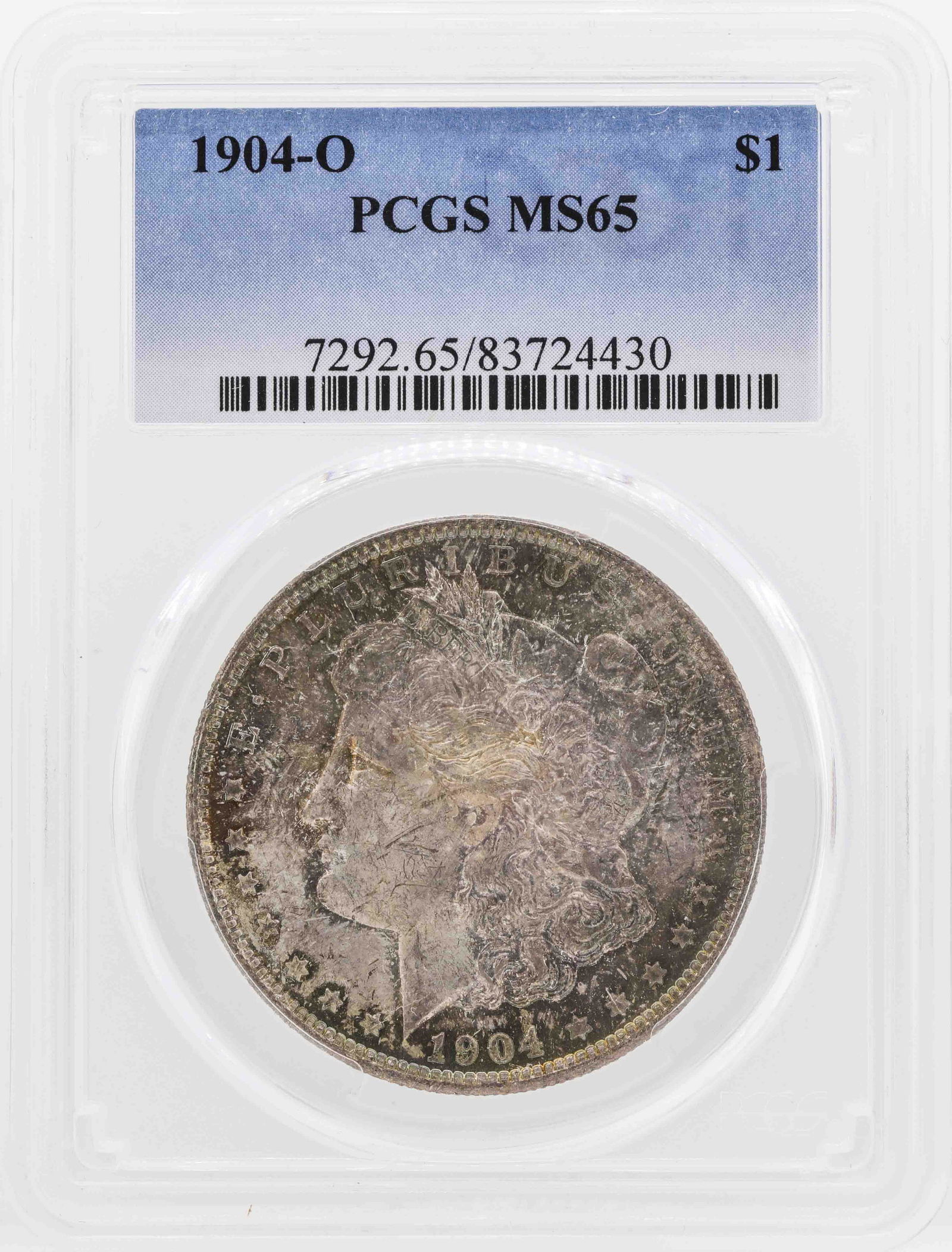 1904-O $1 Morgan Silver Dollar Coin PCGS MS65: One 1904-O $1 Morgan Silver Dollar Coin PCGS MS65.