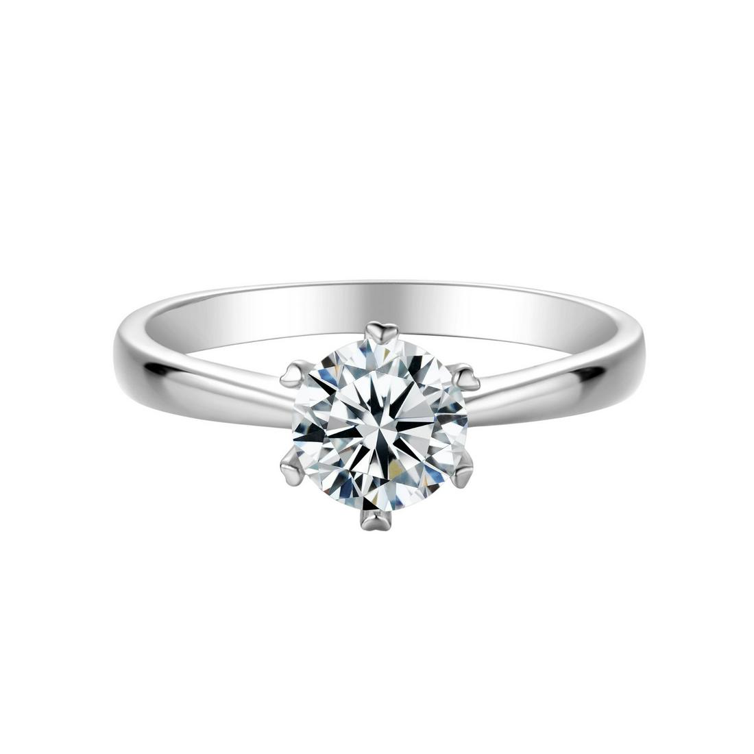 Sparkling 1ct VVS1 White F-G Fire Moissanite Ring: This 1 Ct Fire Moissanite is a VVS1 Brilliant Round Cut. The Color is F-G. Clarity is VVS-1. Measuring approx. 6.5 mm. This Fire Moissanite is near flawless and bursting out with a full spectrum of co