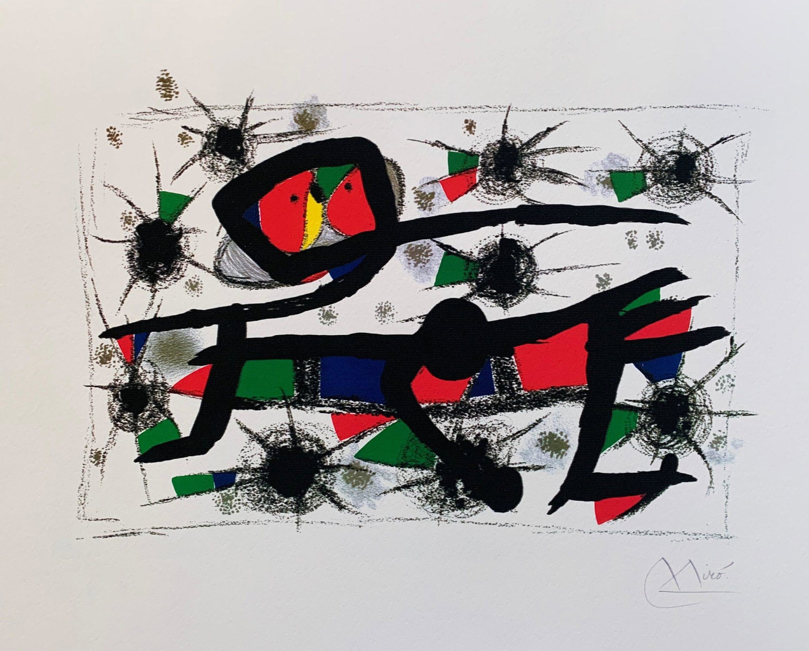 Joan Miro PEINTURE POESIE Facsimile Signed Limited Edition Giclee: This is a Joan Miro limited edition facsimile signed giclee titled â€œPeinture Poesie”. This giclee is facsimile signed on the lower right which means it bears a copy of Miroâ€™s signat