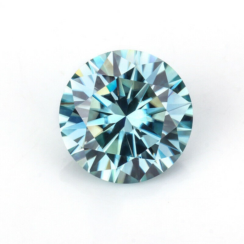 Lab Created 4.70 Ct. Mint Green VVS1 Diamond Solitaire: Dazzling 4.70 Ct. Ice Mint Green VVS1 Diamond Solitaire. This lab created diamond is a near flawless brilliant round diamond cut measuring approx 11.15 mm. This sparkling lab diamond will test positiv