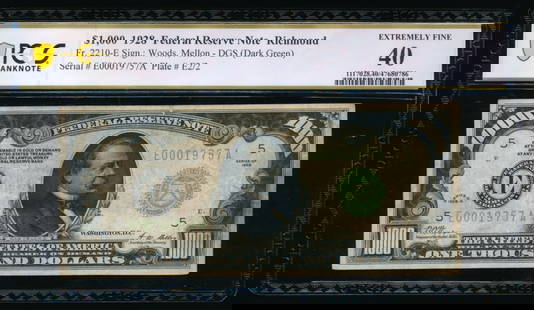 1928 $1000 Richmond FRN PCGS 40: One 1928 $1000 Richmond FRN PCGS 40.