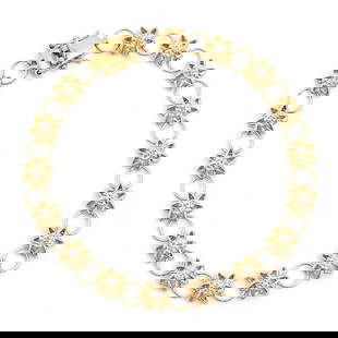 Plated 18KT Yellow Gold 0.14cts Diamond Bracelet: One Plated 18KT Yellow Gold 0.14cts Diamond Bracelet. (16) diamonds with a total of 0.14cts with a color of H-I and clarity of I-3. Total weight of this bracelet is 8.09 grams.