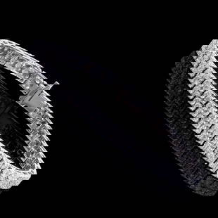 14KT White Gold 5.15ctw Diamond Bracelet: (148) round Diamonds with a total weight of 5.15cts with a color of H-I and clarity of I1-I2. Total weight of this bracelet is 13.20 grams. Length of this bracelet is 7.25 inches.