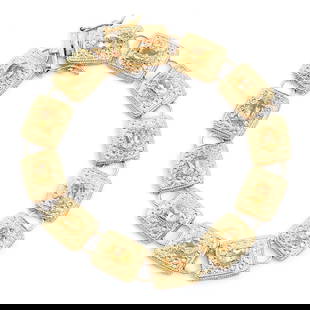 Plated 18KT Yellow Gold 5.05cts Citrine Bracelet: One Plated 18KT Yellow Gold 5.05cts Citrine Bracelet 7.8 in. (12) Orange Citrine stones with a total weight of 5.05cts. Total weight of this bracelet is 21.06 grams.