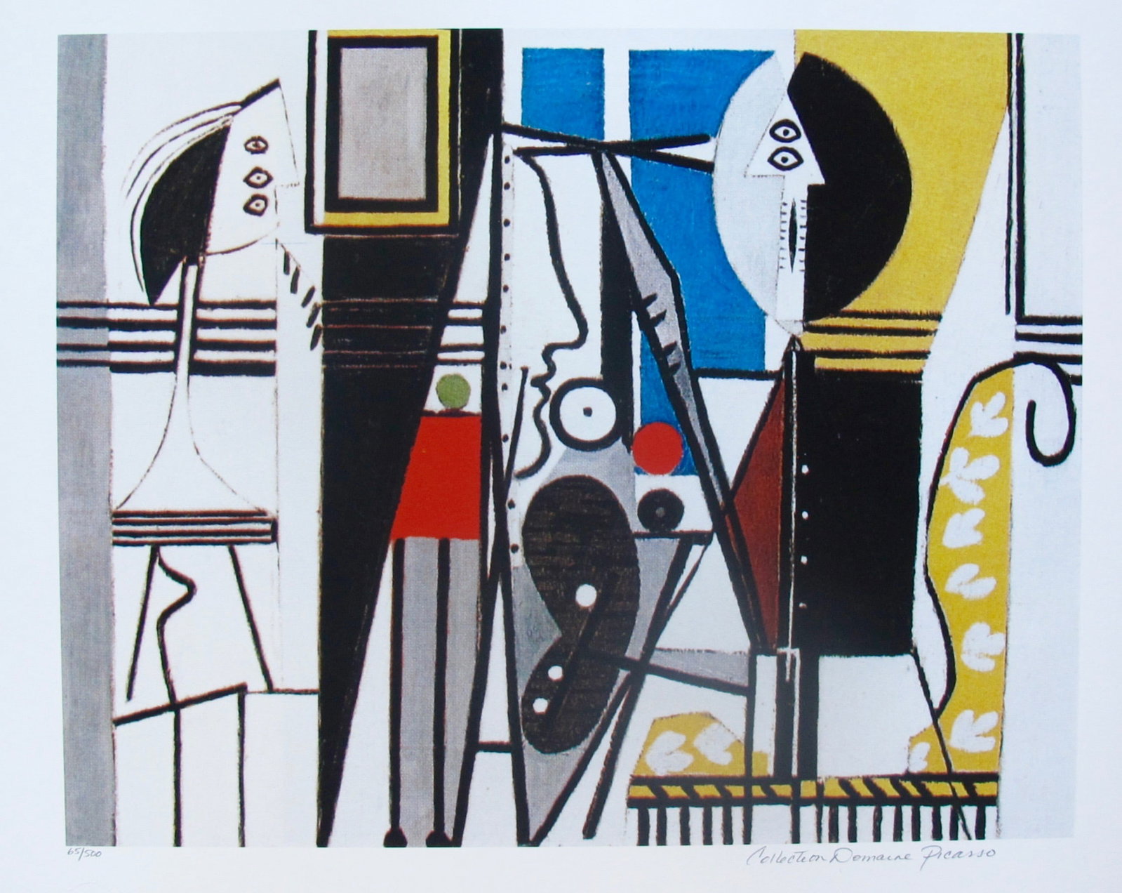 Pablo Picasso Painter in the Studio Giclee: PABLO PICASSO (ESTATE COLLECTION DOMAINE) (1881-1973) giclee titled “PAINTER IN THE STUDIO”. This piece is pencil hand signed on the lower right as ‘Collection Domaine Picasso’ and has an 