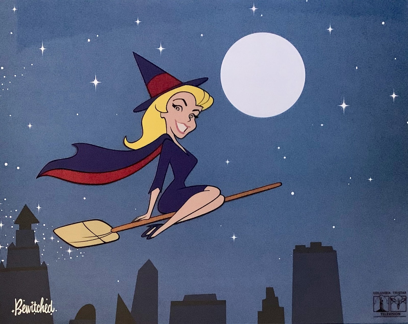 Rare Collection Bewitched Television Series Sericel Animation Art Cel: This is a rare, limited edition sericel from the opening title sequence title of the “Bewitched” television series. This Cel measures 11" x 14", and comes unframed. Comes with a complimentary