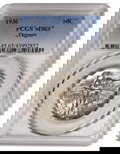 1936 Oregon Trail Commemorative Half Dollar PCGS MS65: One 1936 Oregon Trail Commemorative Half Dollar PCGS MS65.