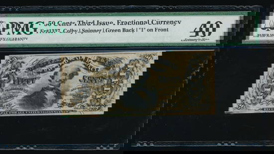 50 Cent Third Issue Fractional PMG 40: One 50 Cent Third Issue Fractional PMG 40.