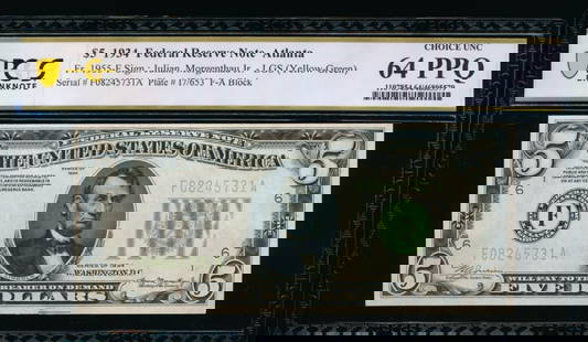 1934 $5 Atlanta FRN PCGS 64PPQ: One 1934 $5 Atlanta FRN PCGS 64PPQ.