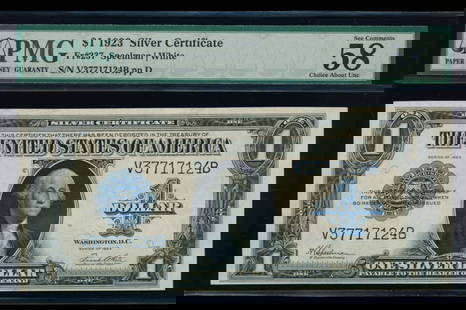 1923 $1 Silver Certificate PMG 58: One 1923 $1 Silver Certificate PMG 58.