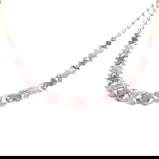 Plated 18KT Yellow Gold 4.00ctw Amethyst and Diamond Pendant with Chain: One Plated 18KT Yellow Gold 4.00ctw Amethyst and Diamond Pendant with Chain. (9) Amethyst stone with a total weight of 4.00cts. (8) Diamonds with a total weight of 0.06cts with a color of I-J and clar