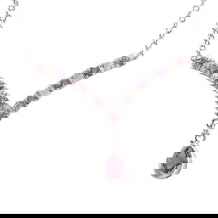 Plated Rhodium 2.65ctw Amethyst and White Topaz Pendant with Chain: One Plated Rhodium 2.65ctw Amethyst and White Topaz Pendant with Chain. (1) Center Amethyst stone with a total weight of 1.05cts. (9) Amethyst stones with a total weight of 0.85cts. White Topaz stones