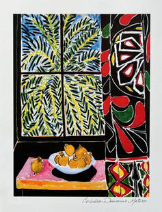 Henri Matisse EGYPTIAN CURTAIN Estate Signed Limited Edition Giclee: This is a HENRI MATISSE (ESTATE COLLECTION DOMAINE) limited edition giclee titled “EGYPTIAN CURTAIN”. This piece is pencil signed on the lower right as ‘Collection Domaine Matisse’ and has