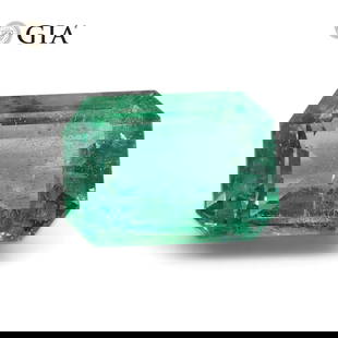 GIA Certified 4.46ct Octagonal Emerald Cut Zambia Emerald: GIA Report Number: 2225996665 Shape: Octagonal Cutting Style: Step Cut Cutting Style: Crown: Cutting Style: Pavilion: Transparency: Transparent Color: Green RESULTS Species: Natural Beryl Variety: Eme