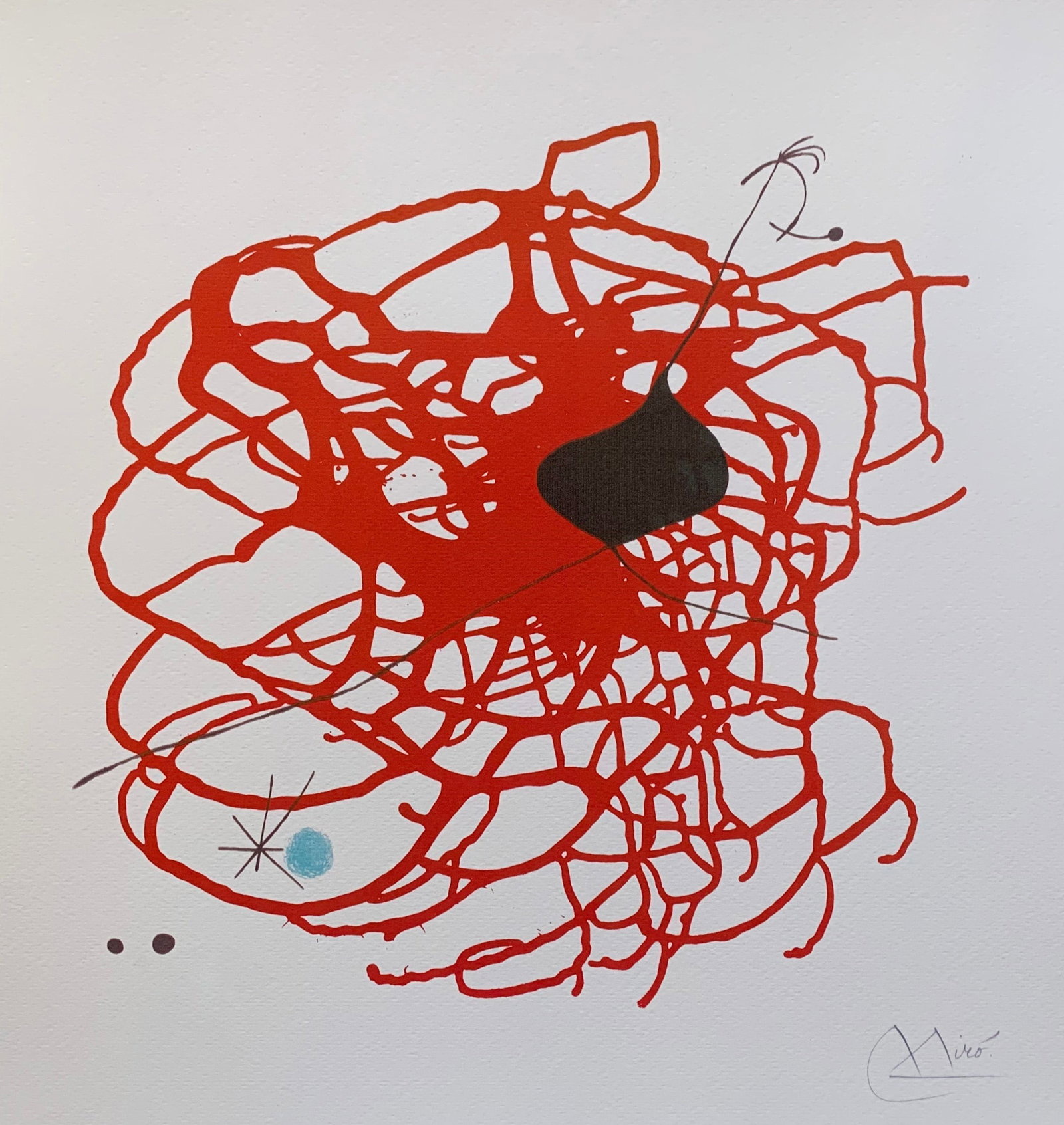 Joan Miro BEATS Facsimile Signed Limited Edition Giclee: This is a Joan Miro limited edition facsimile signed giclee titled “BEATS”. This giclee is facsimile signed on the lower right which means it bears a copy of Miro’s signature. This piece is 
