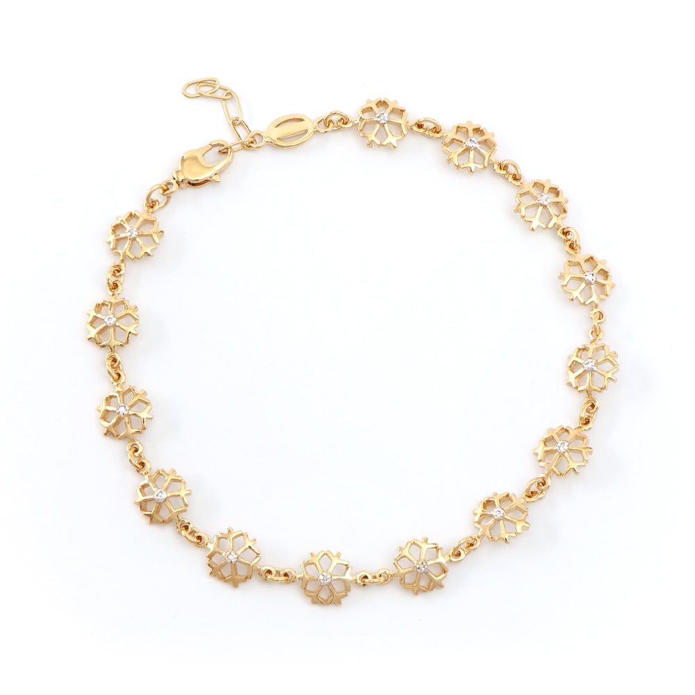 Plated 18KT Yellow Gold Diamond Bracelet: One Plated 18KT Yellow Gold Diamond Bracelet. Diamonds with a total weight of 0.11cts with a color of I-J and with a clarity of I3. Total weight of this bracelet is 5.05 grams of brass layered with 18