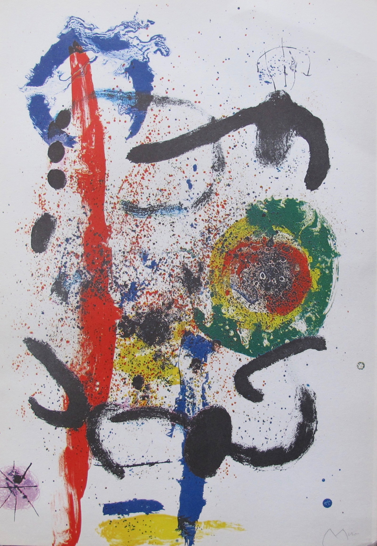Joan Miro LA CASCADA Facsimile Signed Limited Edition Lithograph Art: This is a Joan Miro limited edition lithograph titled “La Cascada” (year of original, 1964). This piece is facsimile signed and pencil numbered from a limited edition of 500. Paper measures: 1