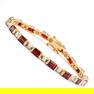 Plated 18KT Yellow Gold 10.00ctw Garnet and Diamond Bracelet