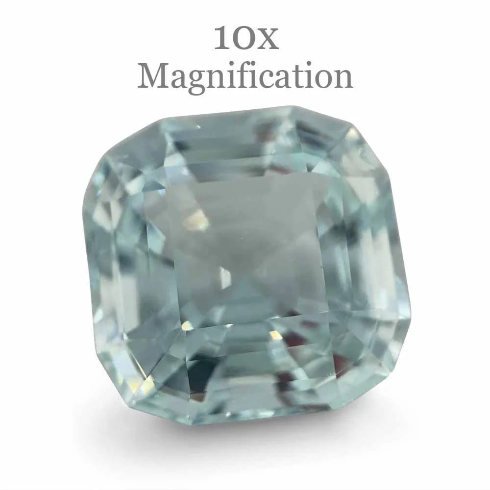 Huge GIA Certified 15.16 Ct Natural Aquamarine: Large Rare 15.16 Ct Greenish Blue Aquamarine measuring 15.44 x 15.49 x 10.58 mm with a cushion cut. Displays a light tone and moderate saturation. Don't pass on this one! Origin: Brazil. Treatment: No