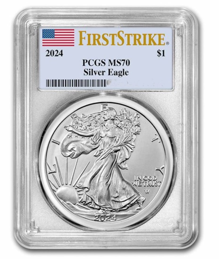 2024 American Silver Eagle PCGS MS70: One 2024 American Silver Eagle PCGS MS70.