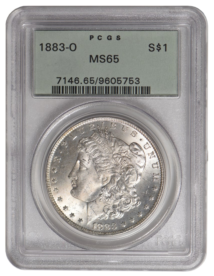 1883-O $1 Morgan Silver Dollar PCGS MS65: One 1883-O $1 Morgan Silver Dollar PCGS MS65.
