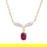 Plated 18KT Yellow Gold 1.00ct Ruby and Diamond Pendant with Chain