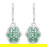 Rhodium Plated 2.48ctw Emerald and White Zircon Earrings