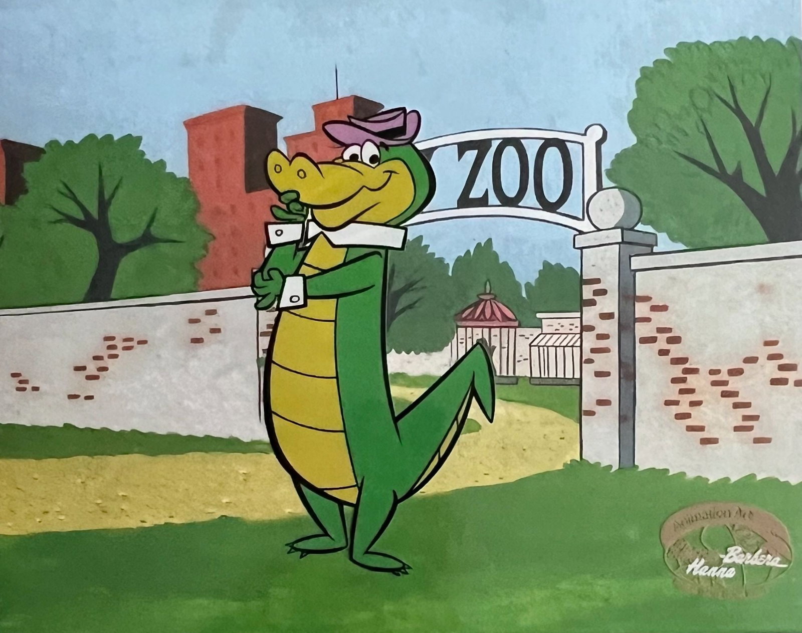Hanna Barbera Wally Gator Sericel Animation Art Serigraph Cel: This is a limited edition Hanna Barbera sericel titled Wally Gator. This fantastic animation sericel features Wally Gator as he appeared in the original classic animated animation series. Measures 11 