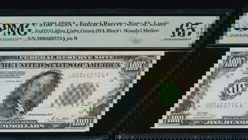 1928A $100 St Louis FRN PMG 65EPQ (1 of 2)
