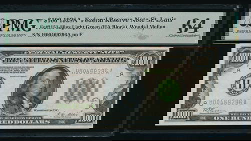 1928A $100 St Louis FRN PMG 64 (1 of 2)