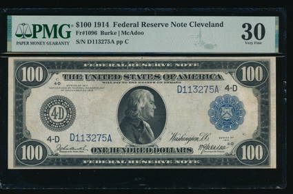1914 $100 Cleveland FRN PMG 30 (1 of 2)