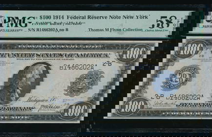 1914 $100 New York FRN PMG 58EPQ (1 of 2)