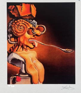 Salvador Dali PORTRAIT OF PICASSO Facsimile Signed Numbered Giclee: This is a limited edition giclee titled Portrait of Picasso by Salvador Dali. This piece is facsimile signed on the lower right. Pencil numbered from an edition of 375. Paper measures 16 inches x 12 i