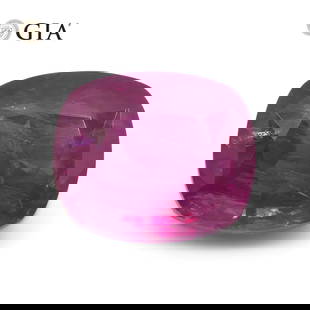 Natural Unheated Untreated 3 Ct GIA Certified Ruby: This Natural Unheated Untreated 3.01 Ct Red Ruby is a Cushion Cut that measures 8.81 x 7.46 x 4.52. It showcases a vibrant dark red hue and an even tone. This Ruby is of exceptional quality and would