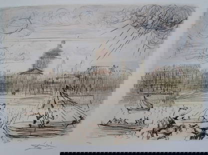 Salvador Dali Academy of France Lithograph: Salvador Dali limited edition lithograph titled “ACADEMY OF FRANCE&rdquo;. This lithograph is facsimile signed which means it bears a copy of Dali’s signature. Produced on archival quality thick p
