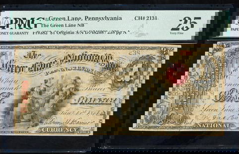 Original Series $1 Green Lane PA PMG 25: Original Series $1 Green Lane PA PMG 25. Only 4 known notes.