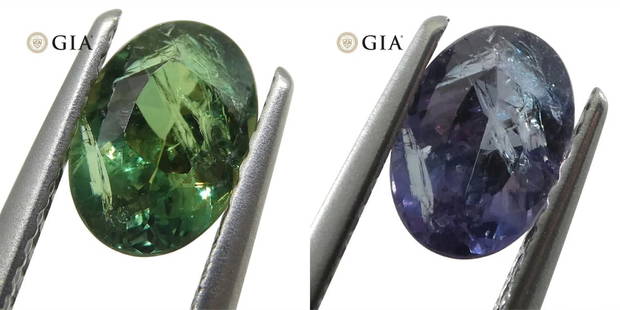 Rare 0.88 Ct GIA Certified Natural Alexandrite: Unique 0.88 Ct Blue-Green to Purple Color-Changing Alexandrite is an oval brilliant cut measuring 7.22 x 5.01 x 3.17 mm. Reveals a stunning hue! Origin: Brazil. Please see the certification for additi