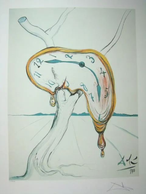 Meltinh Clocks Lithograph: Meltinh Clocks Lithograph by Salvador Dali. Made on archival quality paper, facsimile signed and pencil numbered from an edition of 500. Certificate of Authenticity provided. Size 22 inches by 16.5 in
