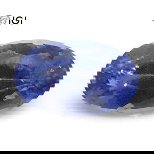 Impressive 1.58 IGI Certified Natural Sapphire: Incredible 1.58 Ct Blue Sapphire measuring 8.56 x 5.27 x 3.87 mm with a mixed oval cut. Displays a lovely blue hue and would make a perfect centerstone for any jewelry piece!!! Treatment: None. Please