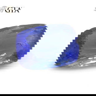 Beautiful GIA Certified 1.97 Ct Natural Sapphire: Natural 1.97 Ct Blue Sapphire measures at 8.54 x 6.04 x 4.01 mm and is fashioned into a brilliant cushion cut. Color displays a strong saturation and vivid hue. You dont want to miss this piece! Treat