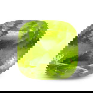 Huge Rare 10.5 Ct GIA Certified Natural Peridot: "August Birthstone"!!! Walk in Style with this Huge 10.5 Ct Yellow Green Brilliant Cushion Cut Peridot measuring 11.65 x 11.46 x 9.98 mm. Showcases a vivid Yellow Green Hue and is truly Stunning! Trea