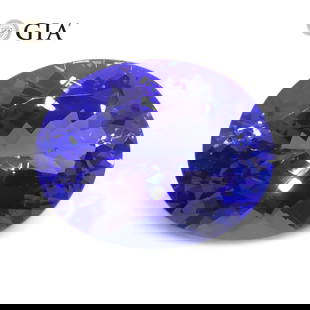 Pretty 4.29 Ct GIA Certified Natural Tanzanite: Dazzling VVS1 4.29 Ct Blue-Violet Tanzanite is an oval brilliant cut measuring 11.89 x 9.32 x 5.66 mm. Showcases a gorgeous hue with a medium tone. Origin: Tanzania. Treatment: Heat only. Please see t